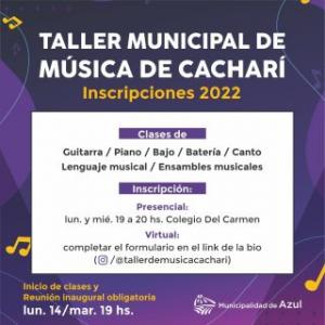Inscripción para el Taller Municipal de Música de Cacharí